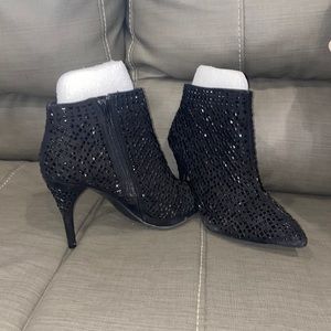 Black Rhinestone Booties